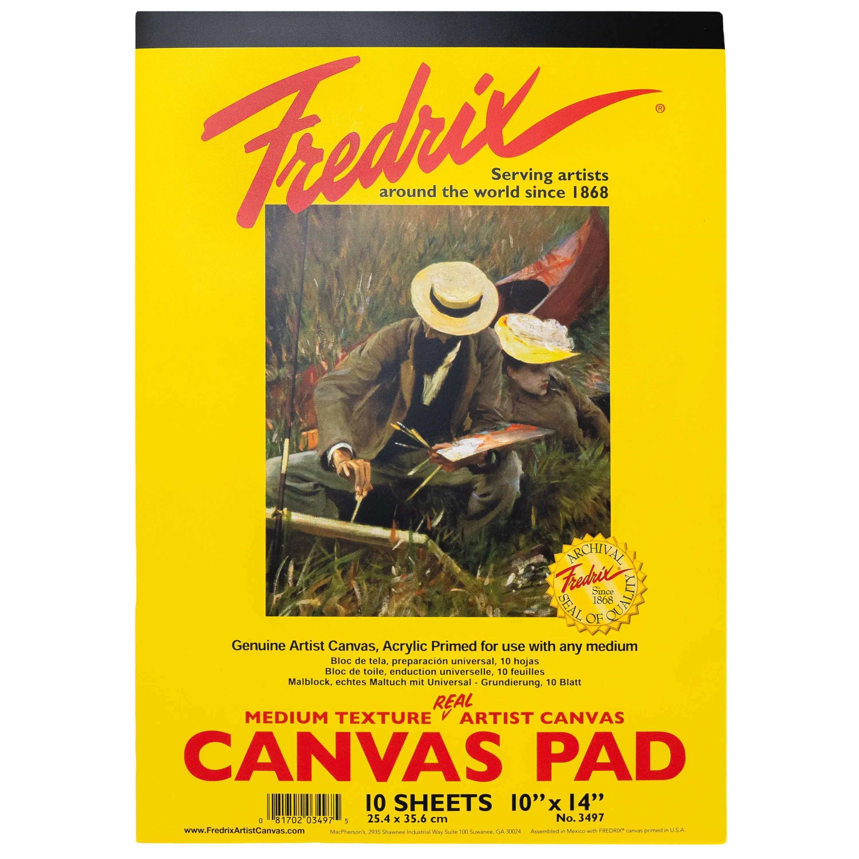 Fredrix Canvas Pad - 10" x 14", 10 Sheets