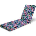 Vera Bradley by Classic Accessories Water-Resistant Patio Chaise Lounge Cushion, 26 x 48 x 32 x 3 inch, Happy Blooms