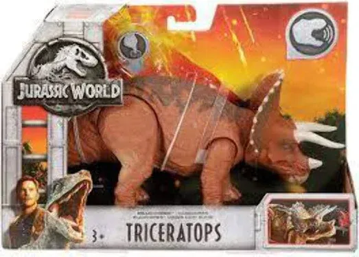 Jurassic World Roarivores Triceratops 12&quot; Figure Dinosaur w Sounds 2017 Read