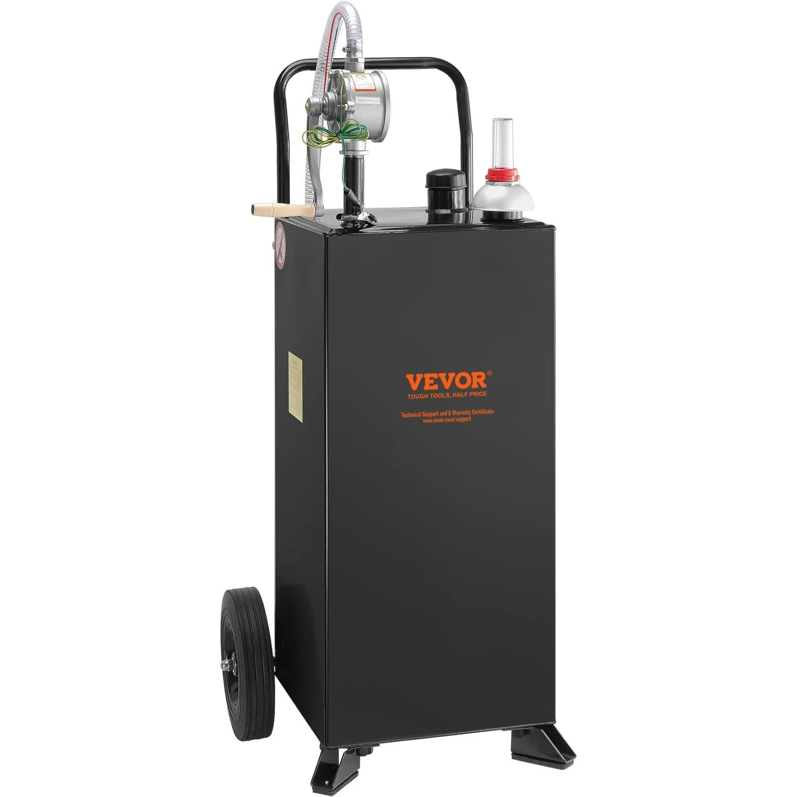 VEVOR 30 Gal Fuel Storage Tank with Wheels Black