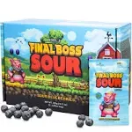 Final Boss Extremely Super Sour Candy, Natural Chewy Blueberry Gummies Made with Dried Fruit, Free of Artificial Colors, Low Calorie Healthy Snack for Kids & Adults, (1.06 Ounce Bags, Pack of 10 Bags) (LvL 1 Sourness)