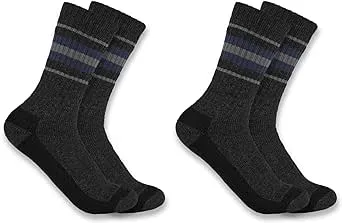 Carhartt SC8212W Women's Heavyweight Synthetic-Wool Blend Crew Sock 2-Pack ...