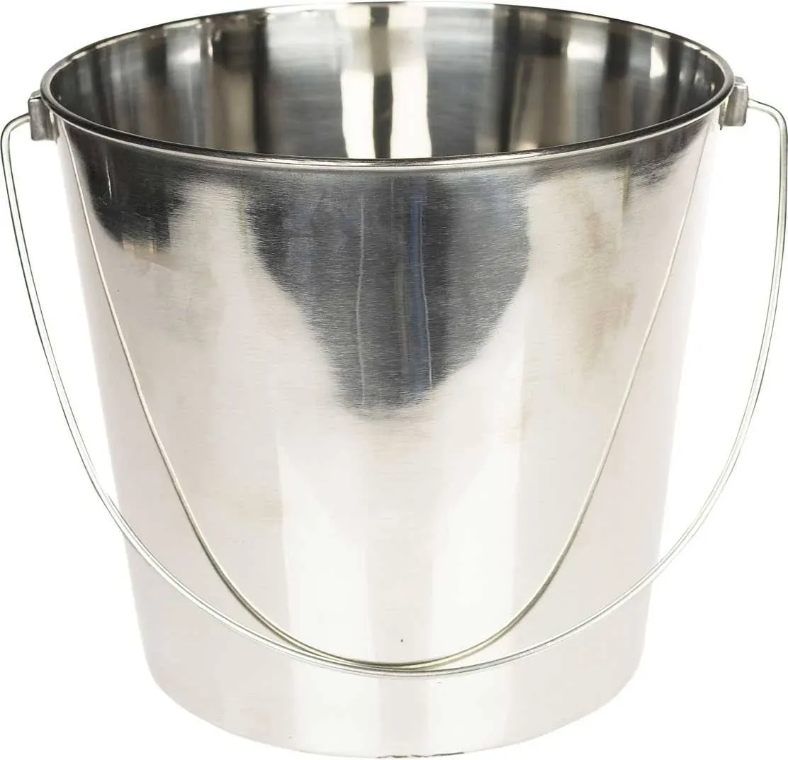 Heavy Stainless Steel Round Bucket, 4 Quart