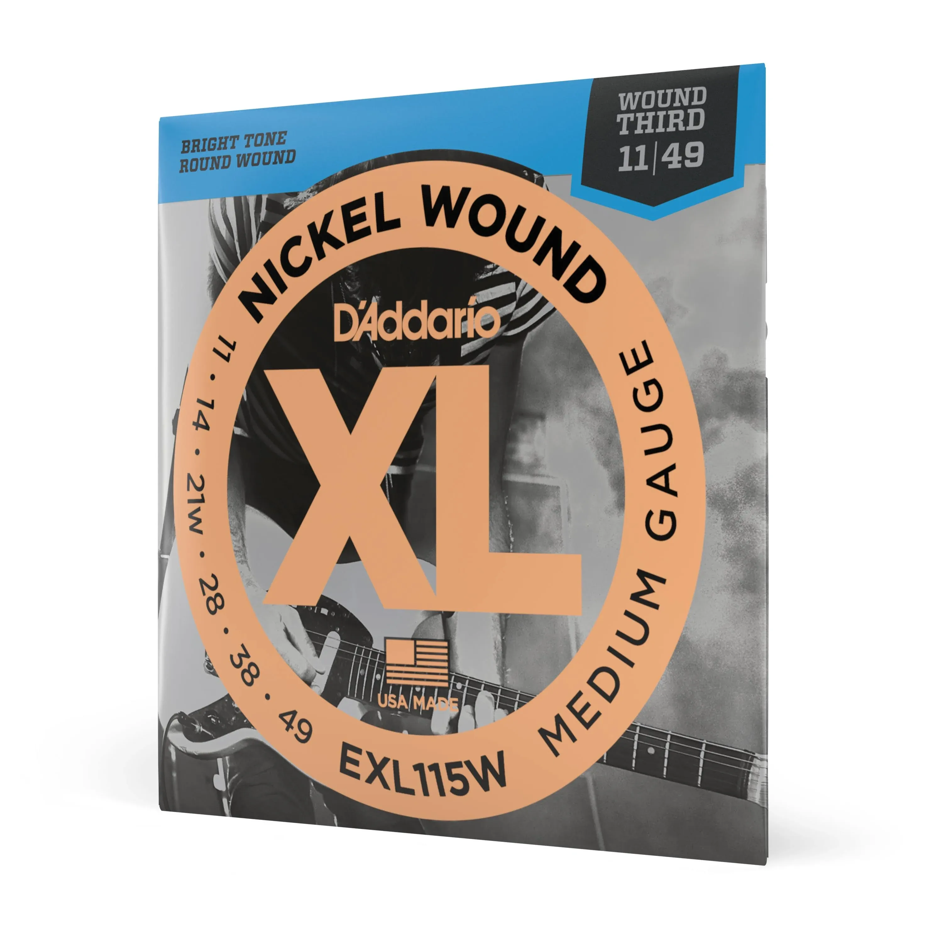 D&#039;Addario EXL115W Nickel Blues/Jazz Wound 3rd Electric Guitar Strings