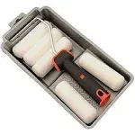 7 Piece 4” Paint Roller Kit - Includes Acrylic, Polyester and Foam Covers, Tray