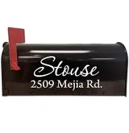 Mailbox Decals Personalized Address and Street Name Outdoor Stickers VWAQ-CMB1 (12 Inch X 6 Inch, White)