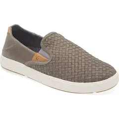 OLUKAI Lae'ahi Lauhala Men's Slip On Sneakers, Drop-in Heel & All-Day Comfort, Breathable Lining, Premium Leather