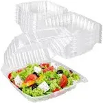 Stock Your Home Plastic 8 x 8 inch Clamshell Takeout Tray (25 Count) Food Containers for Salads, Pasta, Sandwiches, Size: 8 x 8 x 3, Clear