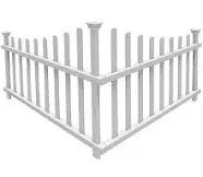 Vinyl Fence Panels Kit Corner Picket White Ashley Scallop Weather Resistant