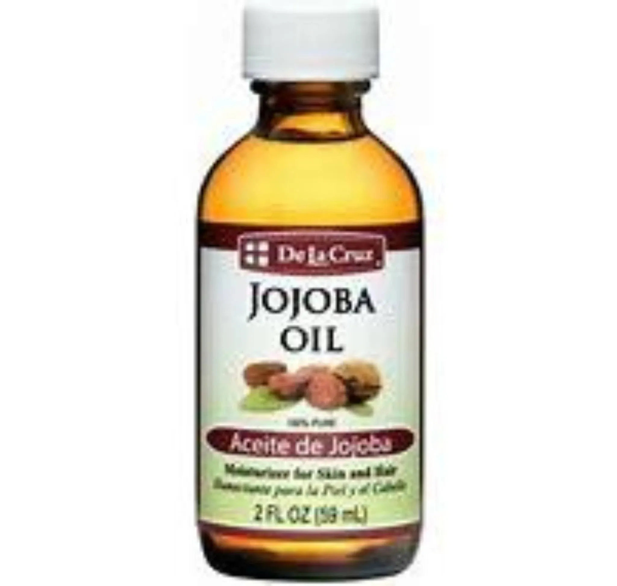 De La Cruz 100% Pure Cold-Pressed Golden Jojoba Oil - Organic Jojoba Oil for Hair and Skin - 2 FL OZ - 59 mL