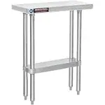 Food Prep Stainless Steel Table -  30 X 12 Inch Commercial Metal Workbench with