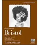 Strathmore 400 Series Bristol Paper Pad, Smooth, Tape Bound, 9x12 inches, 15 Sheets (2-ply) - Artist Paper for Adults and Students - Markers, Pen and Ink