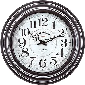 Circular Iron Wall Clock Circular Iron Wall Clock Black Iron Frame with Glass