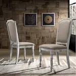 Roundhill Furniture Iris Turned Leg Dining Chair (Set of 2)