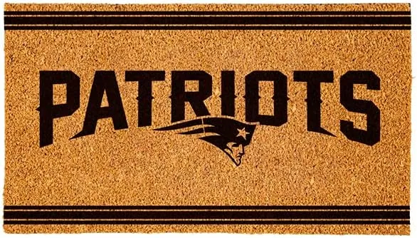 Team Sports America NFL New England Patriots Natural Coir Door Mat | Indoor and Outdoor Entryway | 28 x 16 Inches | Non slip Back | Welcome Floor Mats | Muddy Dog Paws | Front Door Entrance Home Décor