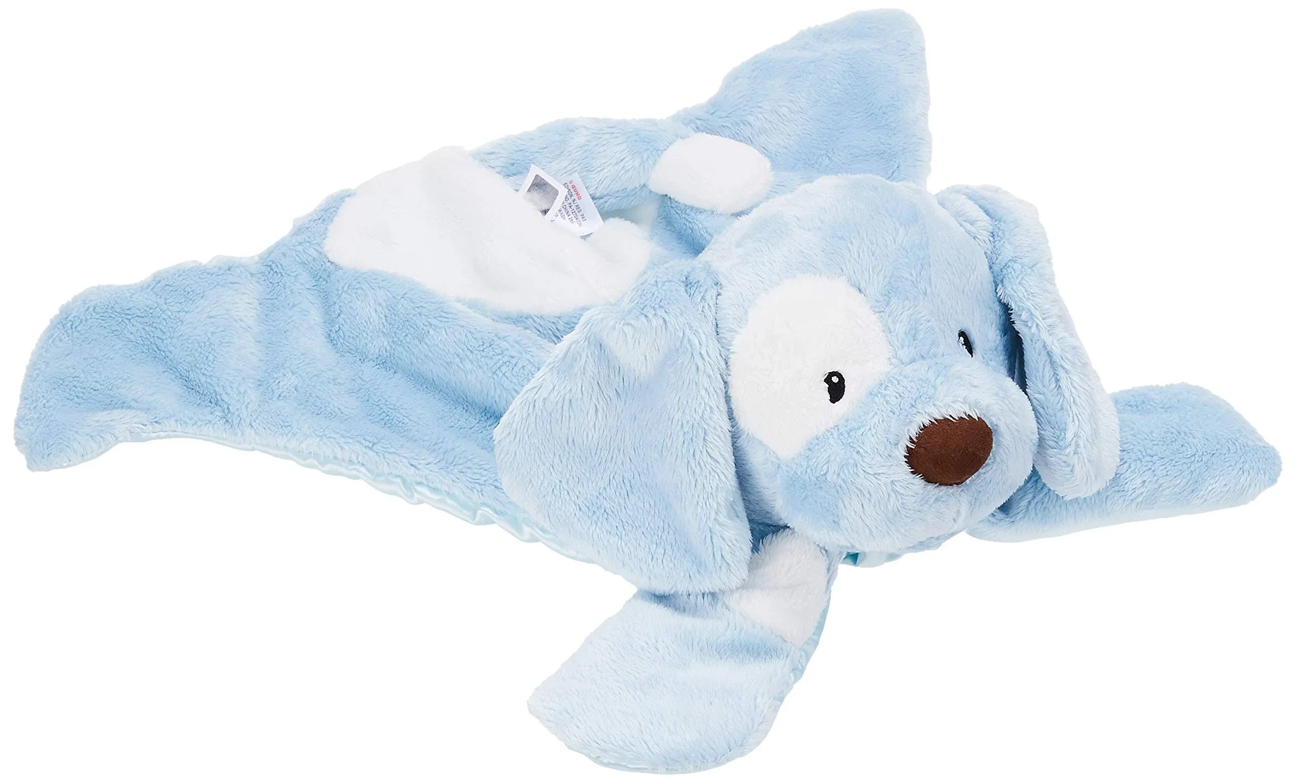 GUND Baby Spunky The Dog Huggybuddy Stuffed Animal with Built-in Baby Blanket, Blue, 15”