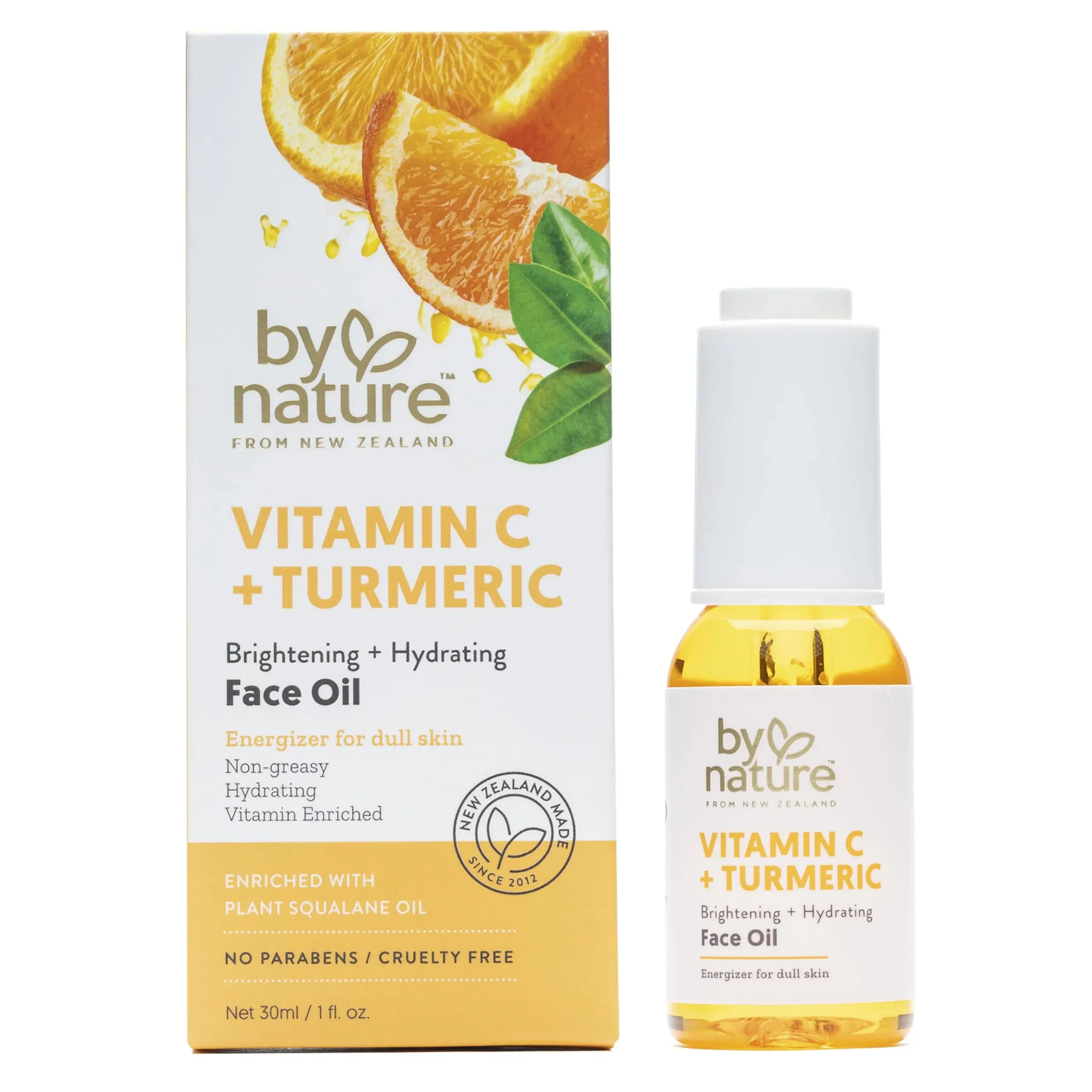 by Nature from New Zealand Vitamin C and Turmeric Face Oil, Brighten and Hydrate Skin for Dry Skin, Size: 30 ml / 1 oz