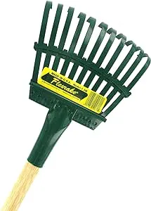 Flexrake 58 in. L x 8 in. W Steel Leaf Rake Wood