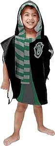 Jay Franco Harry Potter Slytherin Kids Bath/Pool/Beach Hooded Poncho - Super Soft & Absorbent Cotton Towel, Measures 22 x 22 Inches (Official Harry Potter Product)