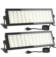 2 Pack 120W LED Shop Lights 1000W Equiv 10000lm Super Bright LED Garage Light