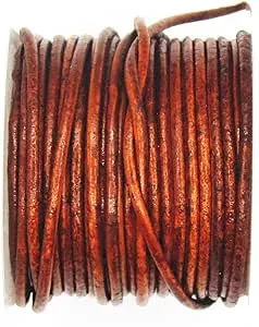 Distressed Brown Color Soft Round Genuine Jewelry Leather Cord Leather Rope 