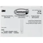 Command Picture Hanging Strips Value Pack Large Removable 0.75 x 3.65 White 120 Pairs/Pack