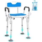 VEVOR Shower Chair Seat with Padded Arms & Back