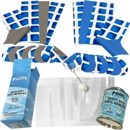 Pool Above Vinyl Repair Patch Kit with 4 oz. Glue | Works Under Water |