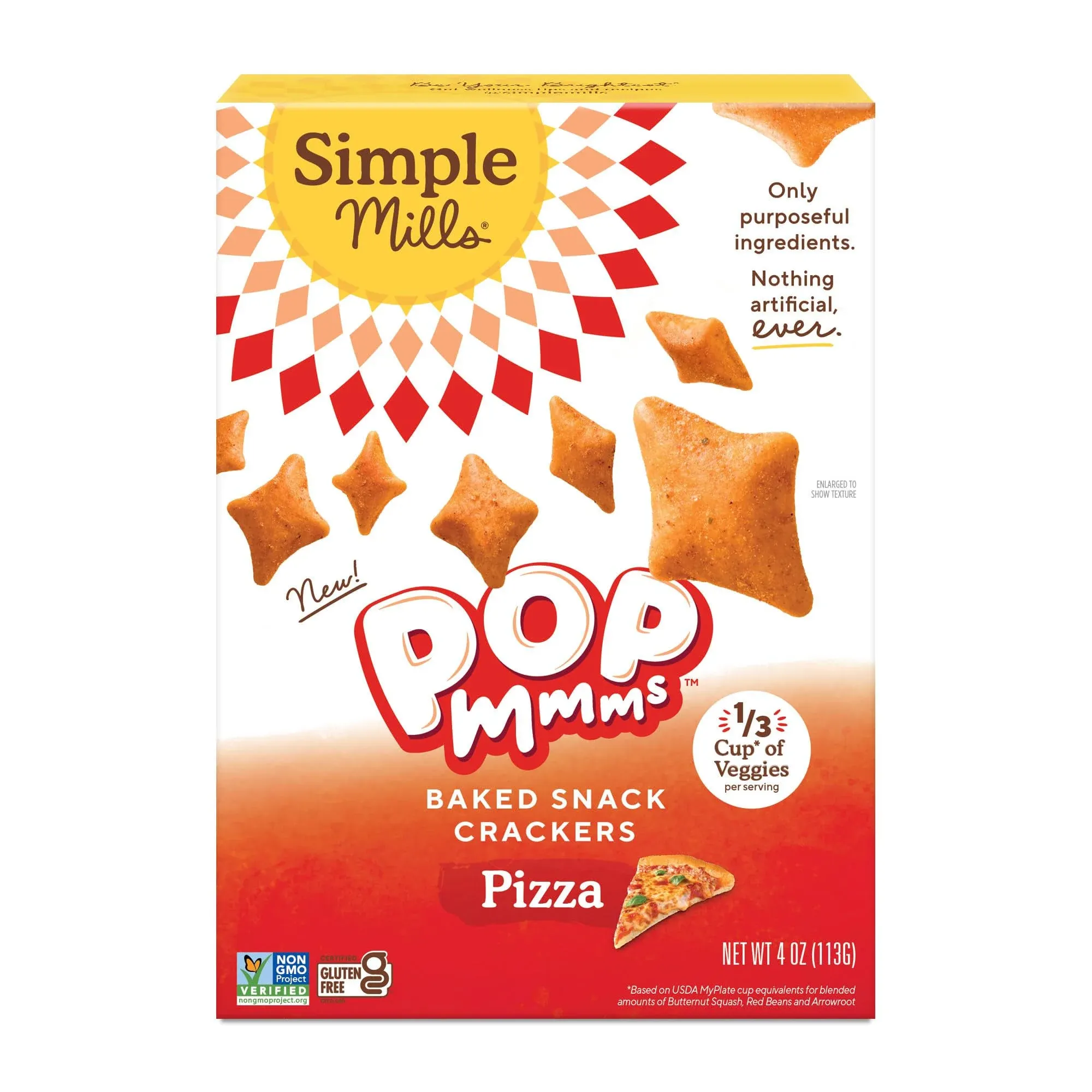 Simple Mills Pop Mmms Baked Snack Crackers Pizza - 4 oz