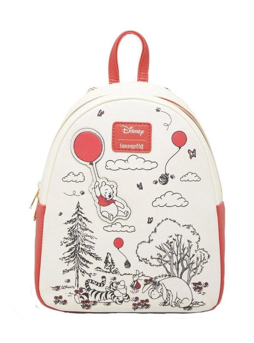 New Loungefly Disney Winnie The Pooh Red Balloons Mini Backpack