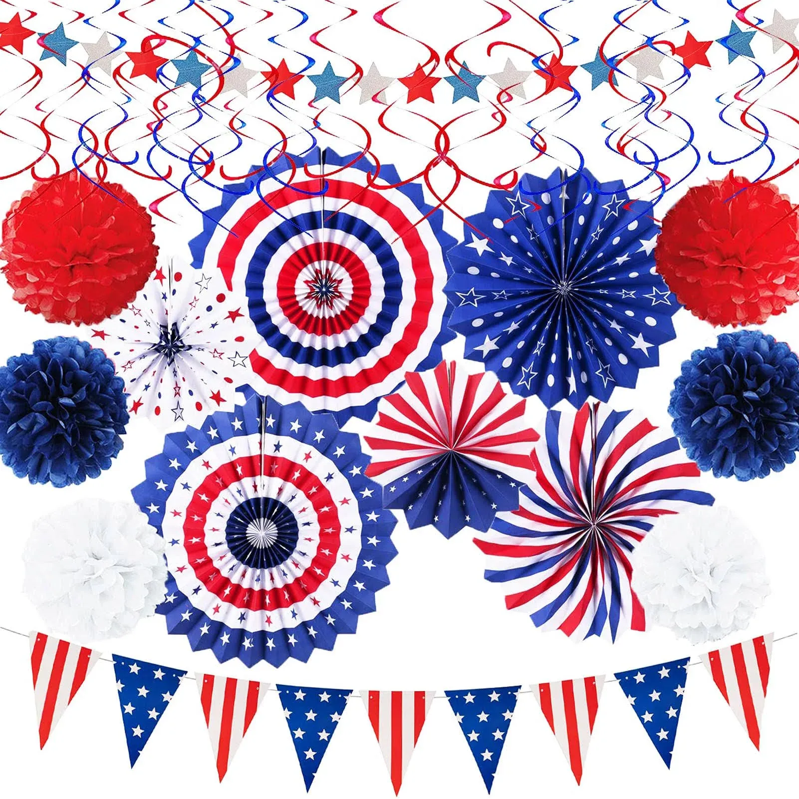 DawnHope 38PCS 4th/Fourth of July Patriotic Decorations Set Independence Day ...