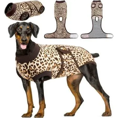 Kuoser Dog Surgery Recovery Suit, Recovery Suit for Female Male Dogs, Dog Onesie After Surgery Spay Neuter, Anti-Licking Pet Surgical Recovery Snugly Suit, Bodysuit for Abdominal Wounds Skin Disease