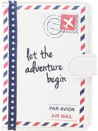 Passport Holder Case Let The Adventure Begin Air Mail Travel Wallet Miamica