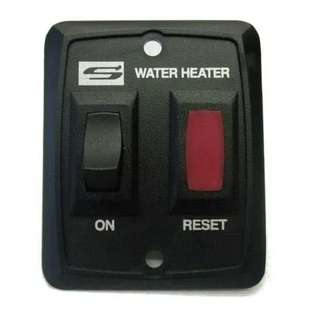 Suburban 234229 RV Water Heater Wall Switch with Light Assembly - Black