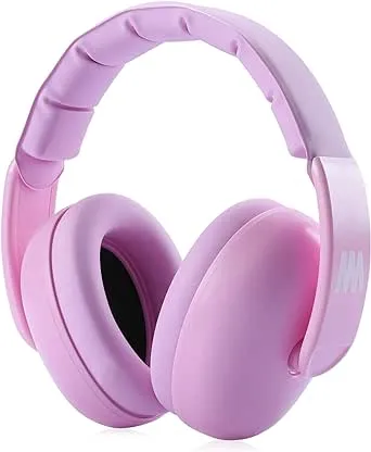 Mumba Noise Reduction Safety Ear Muffs, Baby Toddler Kid Sensory Ear Hearing Protection Earmuff, NRR 25dB Noise Cancelling Sound Proof Headphones for Flying Travel, Concerts, Fireworks, Shooting, Pink