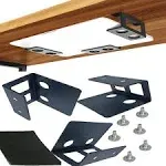 Under Desk Laptop Holder Mount with Screw,Under Desk Laptop Mount Bracket,Add On Under Table Laptop/Keyboard Storage(Black) 3pcs