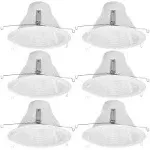 [6-Pack] PROCURU 6-Inch Recessed Light Shorty Cone Trim, Weatherproof Air-Tight, IC-Rated, White