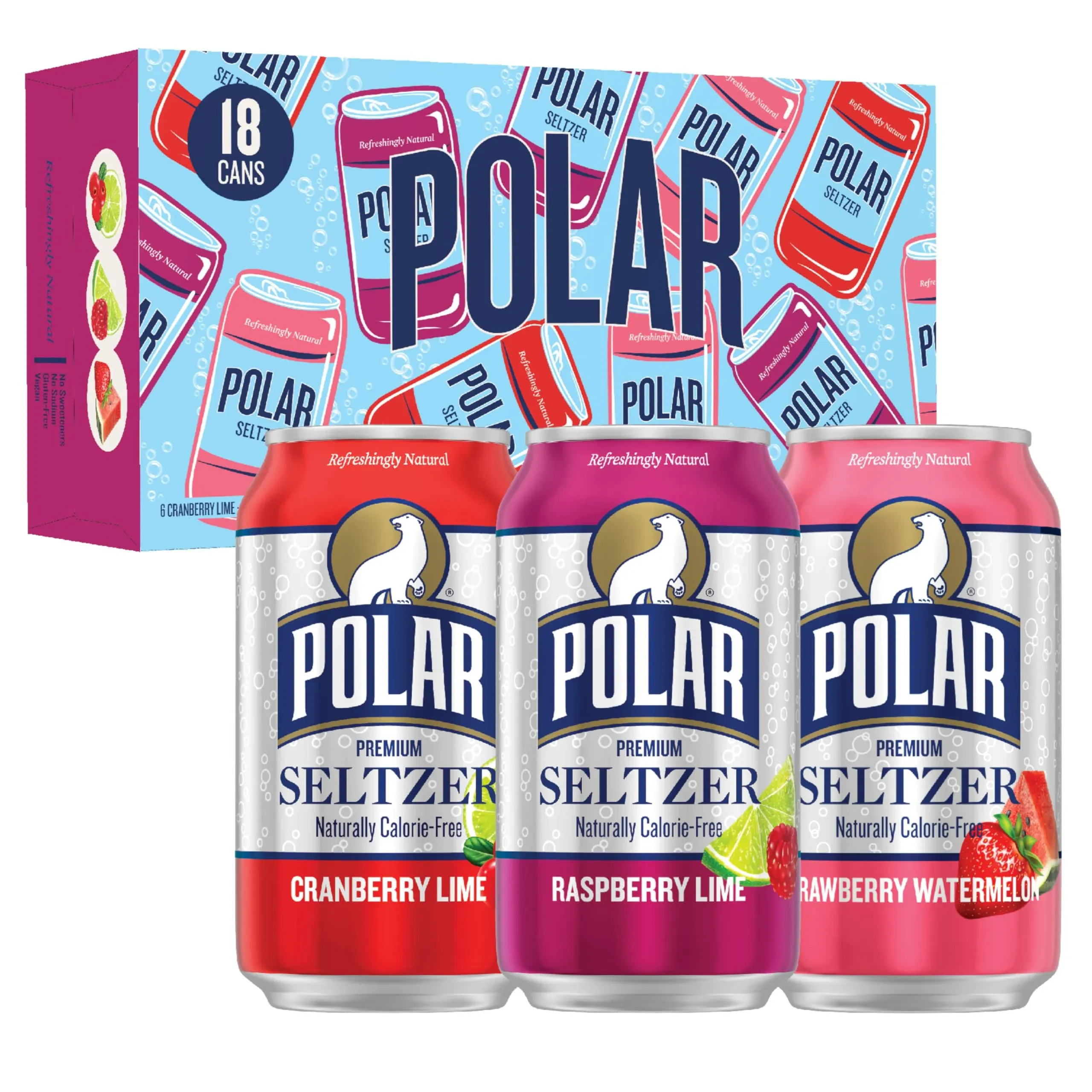 Polar Seltzer Water Berries Variety Pack