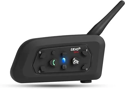 EJEAS V6 Pro Motorcycle Helmet Bluetooth Intercom, 2-Way 1200M Motorcycle Bluetooth Headset Universal Communication System with Noise Cancellation and Waterproof for Dirt Bike/ATV/Snowmobile (1PC)