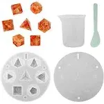 DND Dice Mold for 7 Polyhedral Sharp Edge Dice Set - Reusable Silicone Dice M...