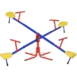 Outsunny 4-Seat Outdoor Seesaw for Kids Playground