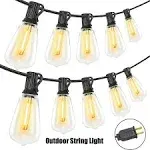 50FT Outdoor String Lights with Remote Garden Patio Decor with 2500K Warm Whi...