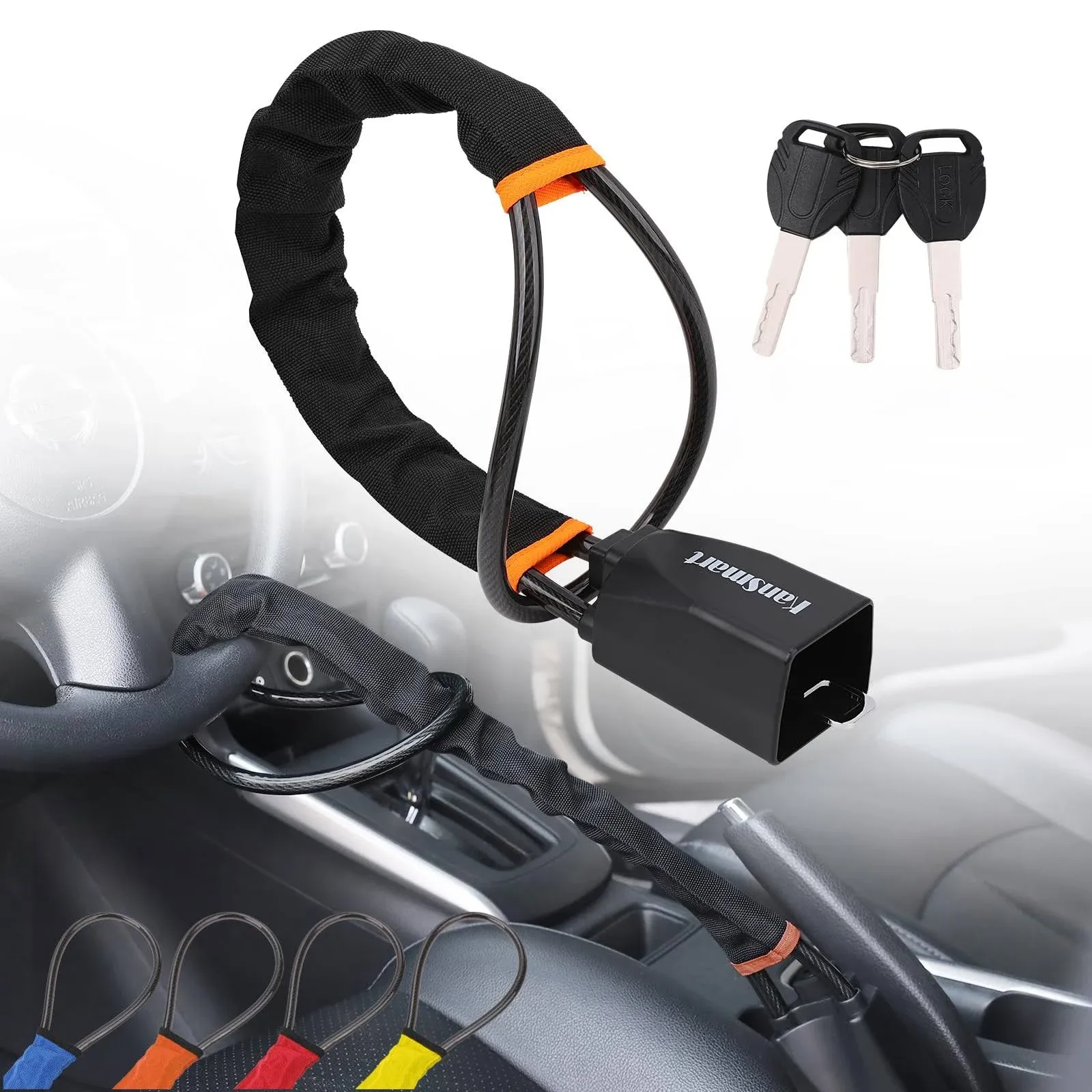 Steering Wheel Lock Anti Theft Car Device Locks Anti-theft Black 