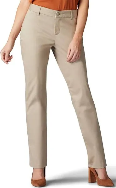 Lee Women's Petite Wrinkle Free Relaxed Fit Straight Leg Pant