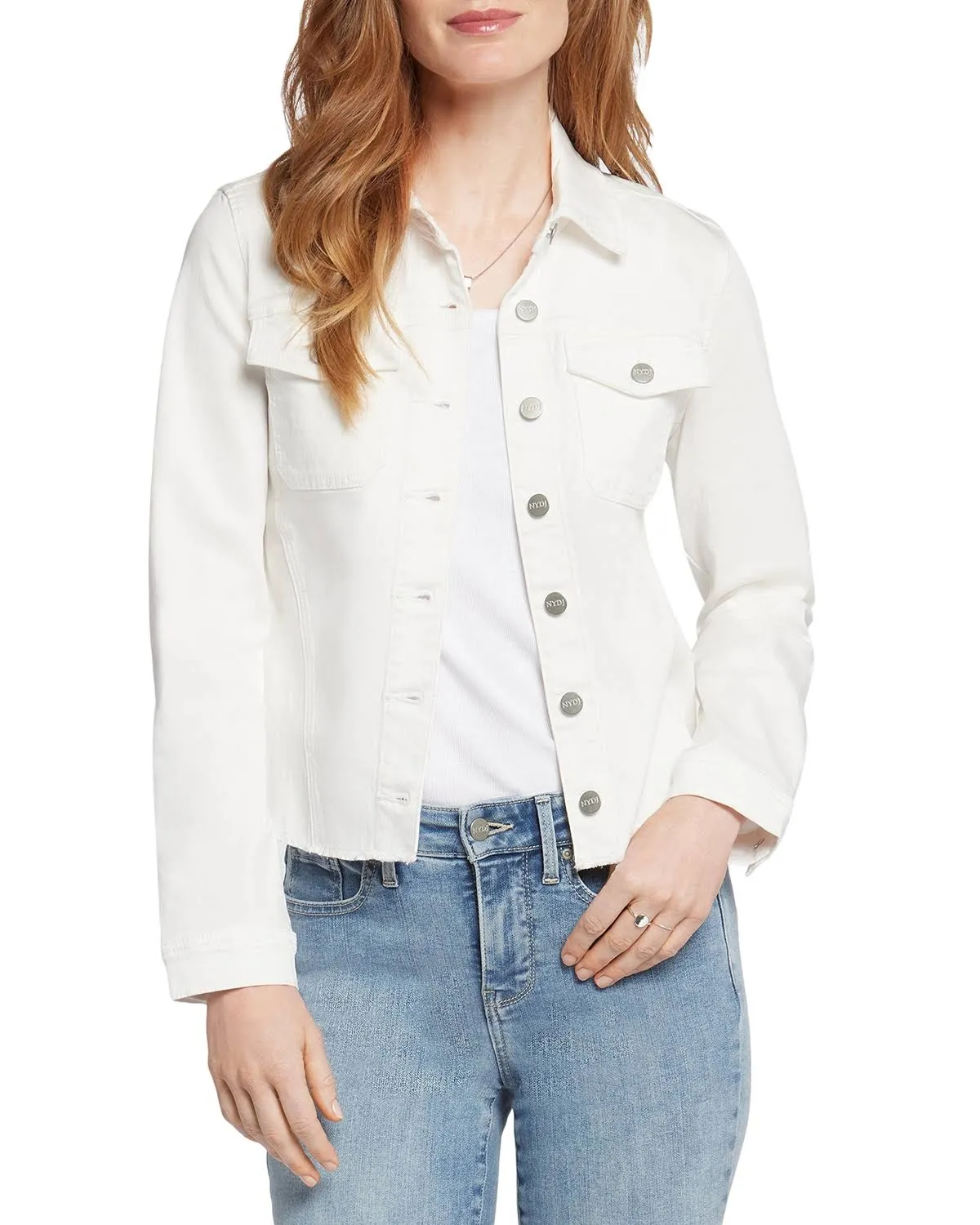 NYDJ Women's Frayed Hem Denim Jacket