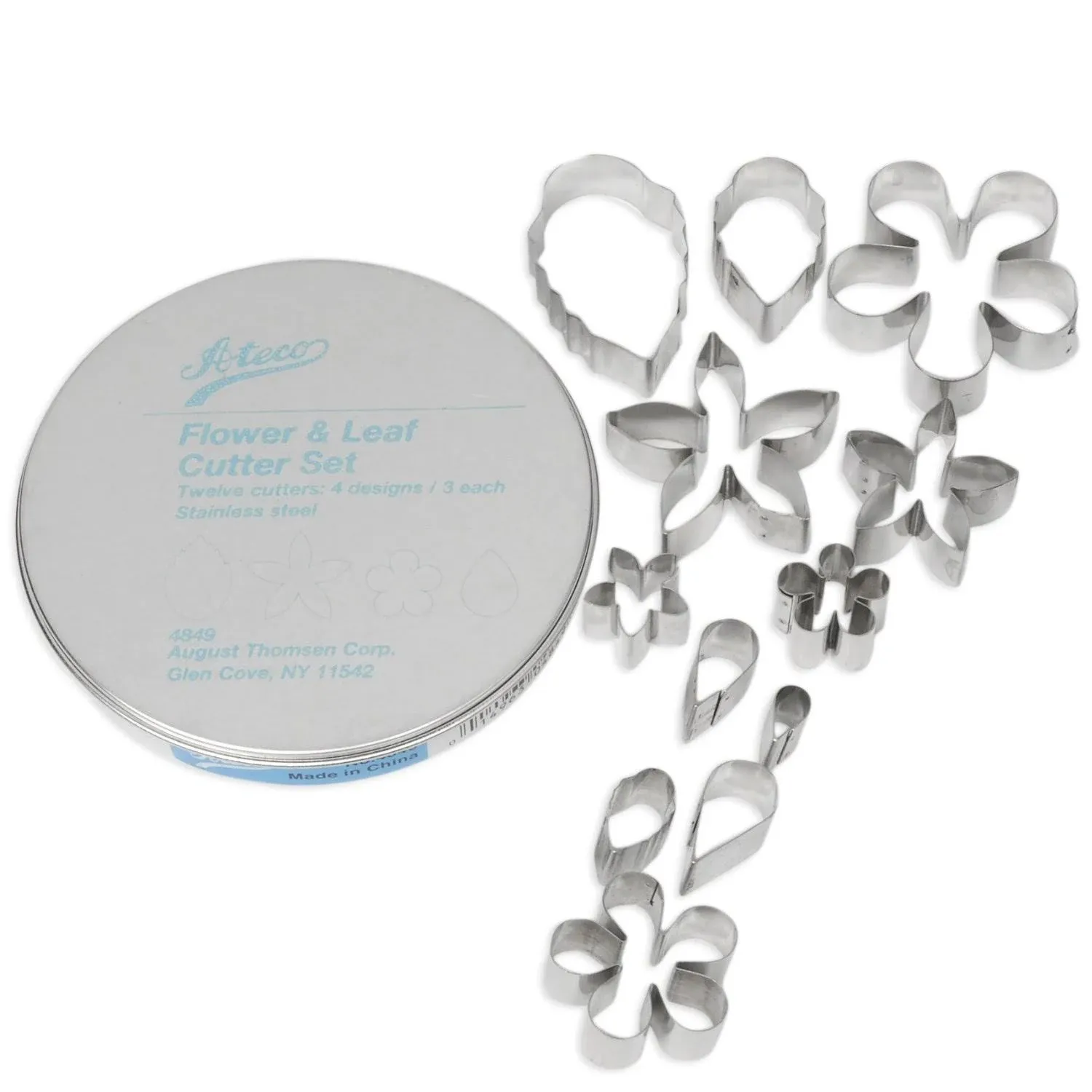 Ateco 4849 12-Piece Stainless Steel Flower and Leaf Cutter Set