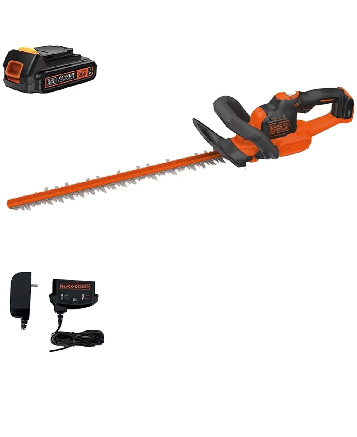 BLACK+DECKER 20V MAX Cordless Hedge Trimmer with Power Command Powercut, 22-Inch (LHT321FF)