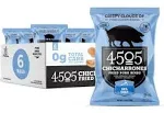 4505 Meats, Sea Salt Chicharrones, Fried Pork Rinds, 2.5 Ounce Bags (Pack of 6) Single Serve Size - Keto Certified, Low Net Carb, Humanely Raised All-Natural Pork, Paleo and Naturally Gluten Free