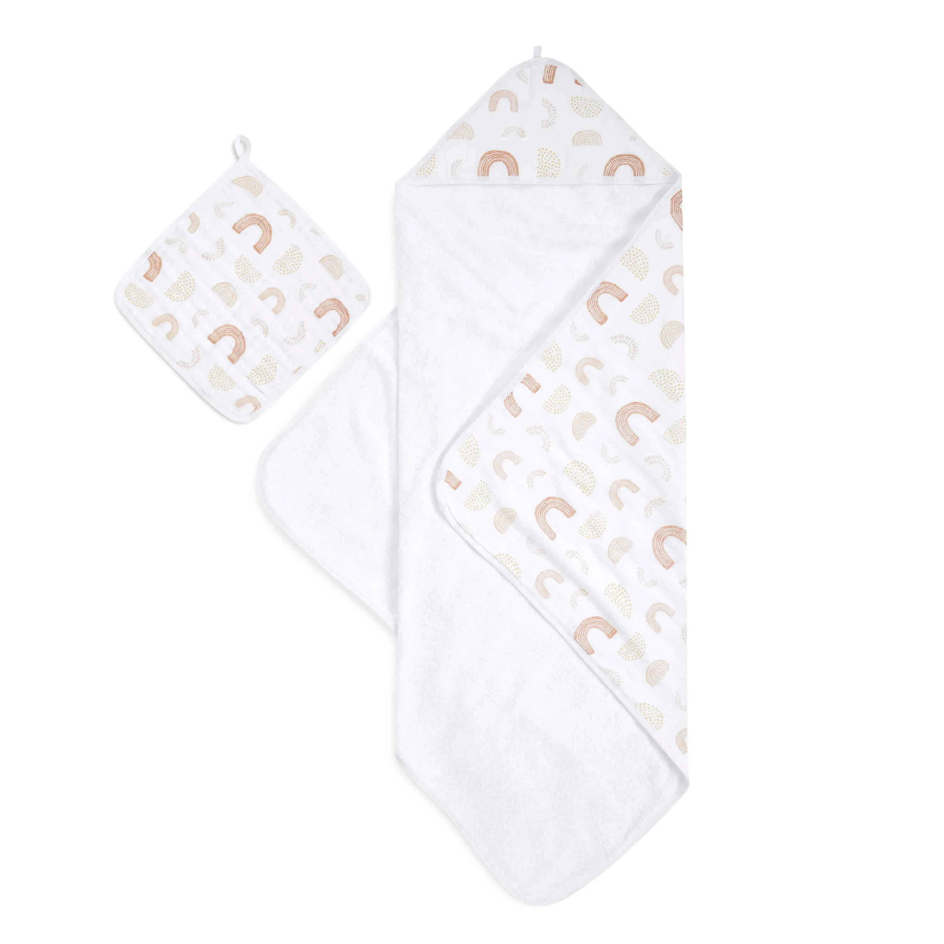 Aden + Anais Muslin Backed Hooded Towel Set, Keep Rising