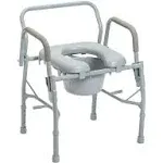 Drive Medical Steel Drop Arm Bedside Commode with Padded Seat and Arms